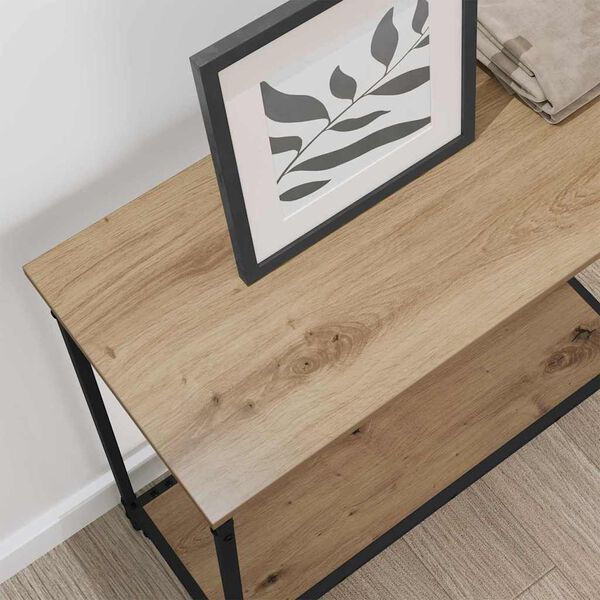 vidaXL Τραπέζι κονσόλας με ράφι artisan δρυς 75 x 30.5 x 75 εκ