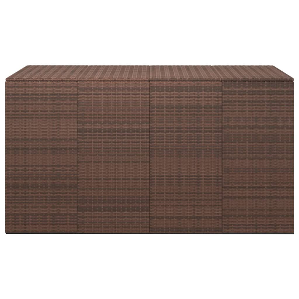 vidaXL Κουτί Μαξιλαριού Κήπου Καφέ 194x100x103 εκ. Ρατάν Πολυαιθ.