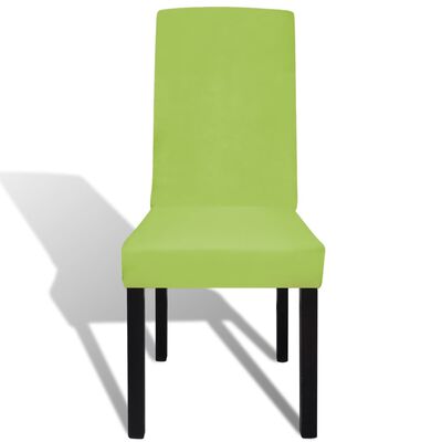 vidaXL Κάλυμμα Καρέκλας Ελαστικό Ίσιο 6 τεμ. Πράσινο