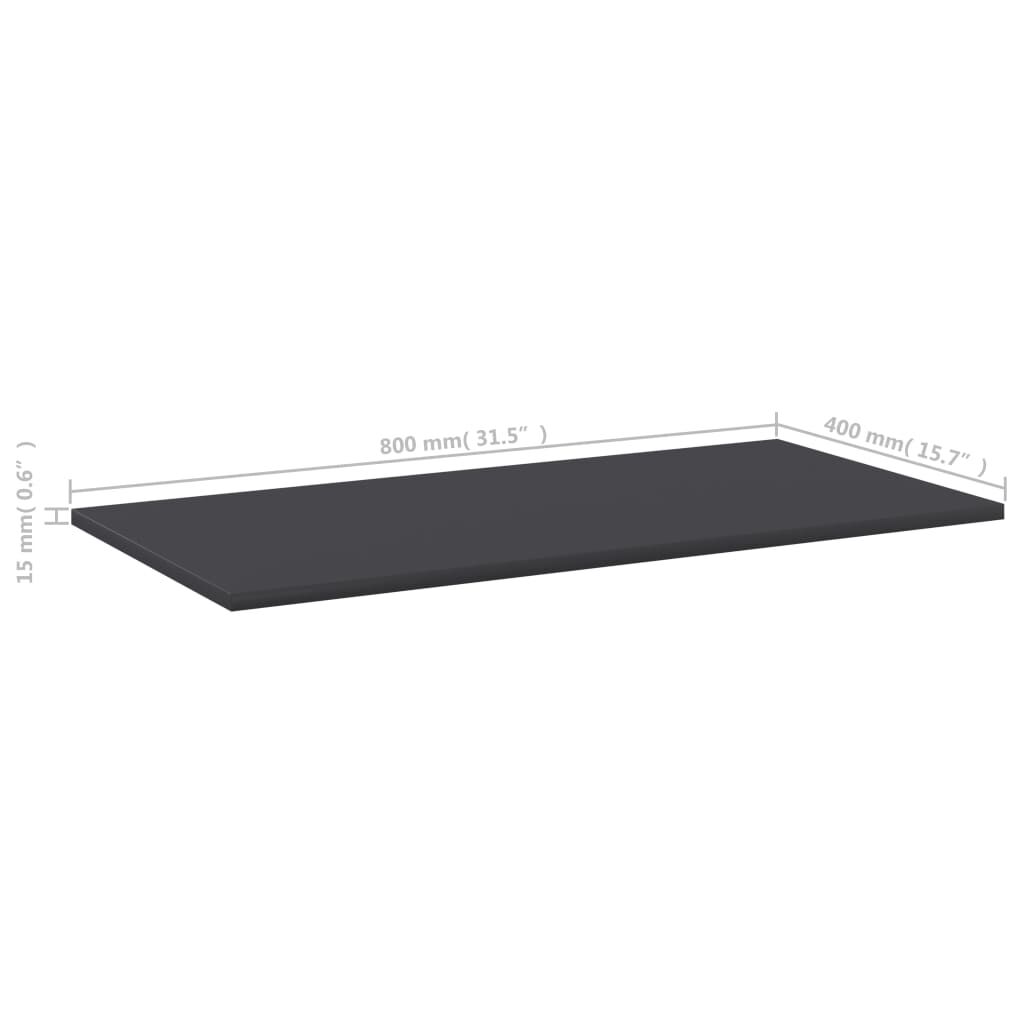 vidaXL Ράφια Βιβλιοθήκης 4 τεμ. Γκρι 80x40x1,5 εκ. από Μοριοσανίδα