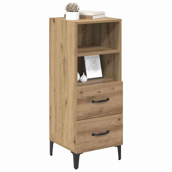 vidaXL Πλαϊνό γραφείο με συρτάρι artisan δρυς 34 x 34.5 x 90 εκ