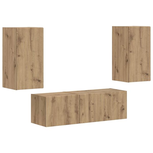 vidaXL &Sigma;&epsilon;&tau; &tau;&omicron;ί&chi;&omicron;&upsilon; &gamma;&iota;&alpha; &tau;&eta;&lambda;&epsilon;ό&rho;&alpha;&sigma;&eta; 4 pcs Artisan Oak &Epsilon;&pi;&epsilon;&xi;&epsilon;&rho;&gamma;&alpha;&sigma;&mu;έ&nu;&omicron; &xi;ύ&lambda;&omicron;