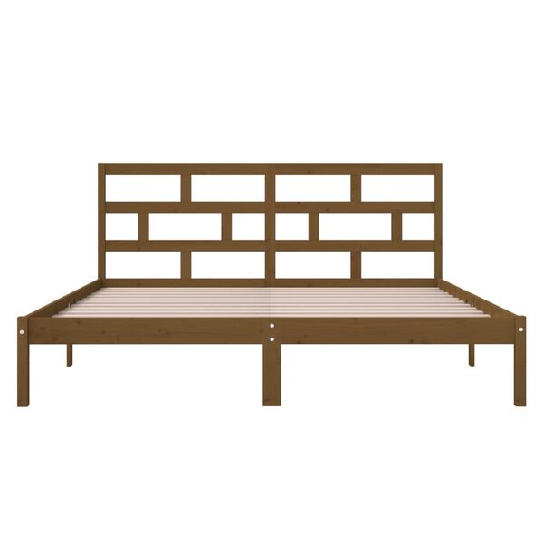 vidaXL Πλαίσιο Κρεβατιού Μελί 120x190 εκ. Μασίφ Ξύλο Small Double
