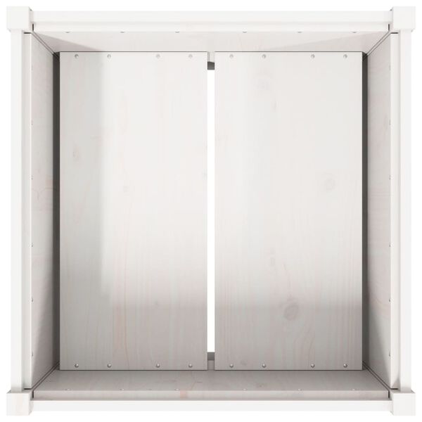 vidaXL Ζαρντινιέρα Λευκή 70 x 70 x 70 εκ. από Μασίφ Ξύλο Πεύκου