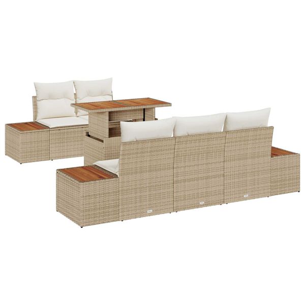 vidaXL Σέτ φαγητού για κήπο 6 pcs Μπεζ και Κρέμα 100 x 55 x 73 εκ