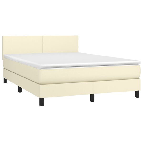 vidaXL &Kappa;&rho;&epsilon;&beta;ά&tau;&iota; Boxspring &mu;&epsilon; &Sigma;&tau;&rho;ώ&mu;&alpha; & LED &Kappa;&rho;&epsilon;&mu; 140x190 &epsilon;&kappa;. &Sigma;&upsilon;&nu;&theta;. &Delta;έ&rho;&mu;&alpha;