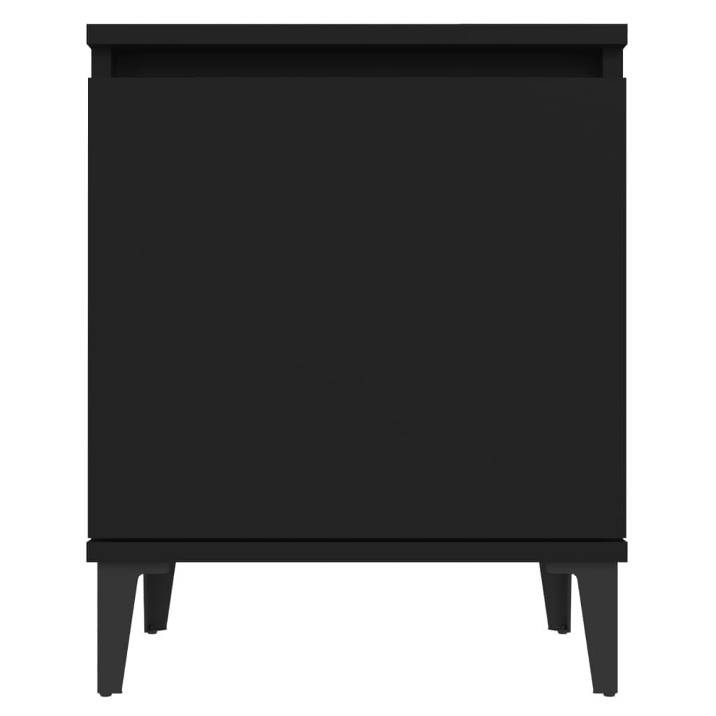 vidaXL Κομοδίνα Μαύρα 40 x 30 x 50 εκ. με Μεταλλικά Πόδια