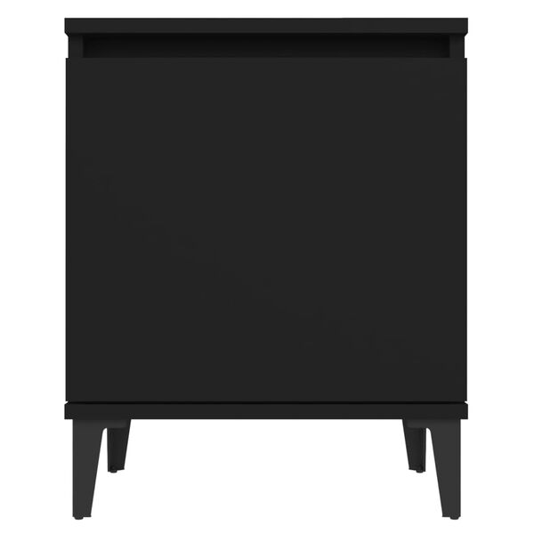 vidaXL Κομοδίνα Μαύρα 40 x 30 x 50 εκ. με Μεταλλικά Πόδια
