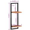 vidaXL Ράφια Τοίχου 2 Τεμ. 25x25x75 εκ. Μασίφ Ξύλο Ακακίας & Ατσάλι