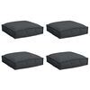 vidaXL Μαξιλάρι παλέτας για κάθισμα 4 pcs Μαύρο 40 x 40 x 8 εκ.