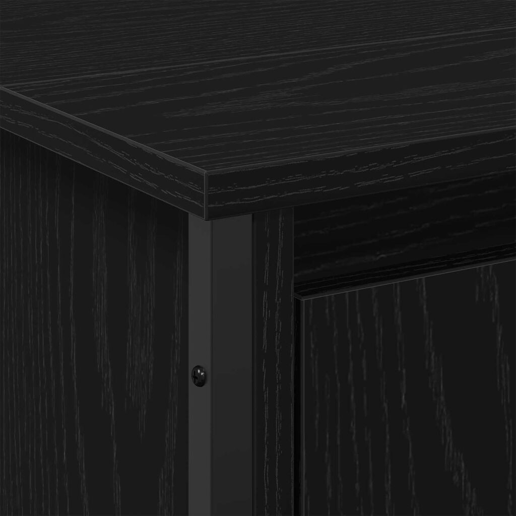 vidaXL Ντουλάπι Νιπτήρα Μαύρη Δρυς 91x35x60 cm Επεξεργασμένο Ξύλο