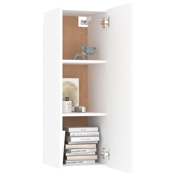 vidaXL Έπιπλα Τηλεόρασης 2 τεμ. Λευκά 30,5x30x90 εκ. από Επεξ. Ξύλο