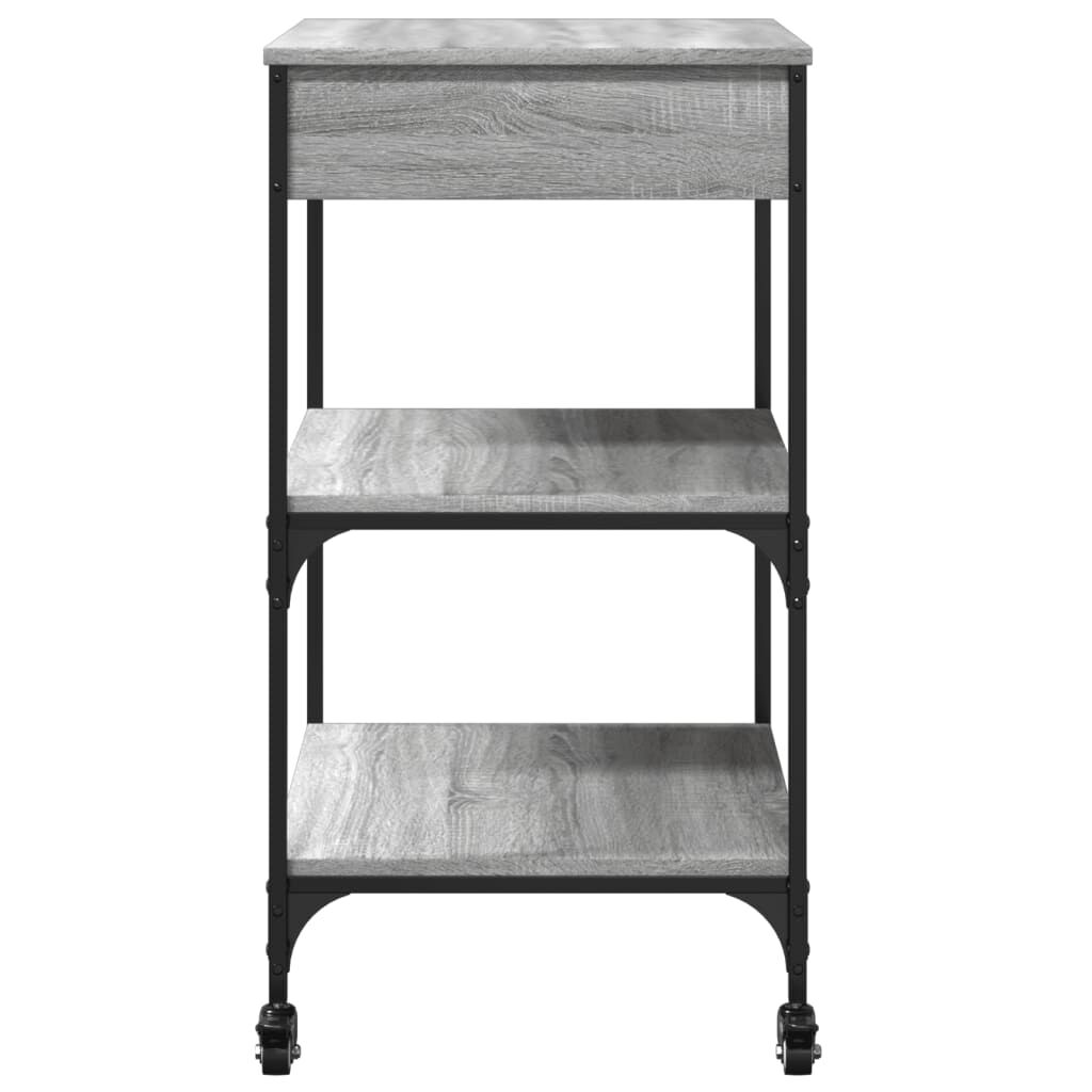 vidaXL Τρόλεϊ Κουζίνας Sonoma Γκρι 60x48x89,5 εκ. Επεξεργασμένο Ξύλο