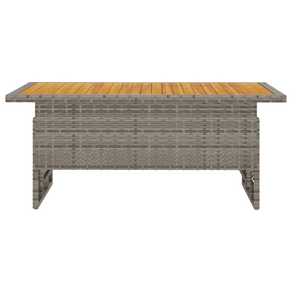 vidaXL Τραπέζι Κήπου Γκρι 100x50x43/63 εκ. Μασίφ Ακακία & Συνθ. Ρατάν