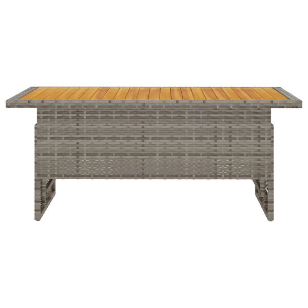vidaXL Τραπέζι Κήπου Γκρι 100x50x43/63 εκ. Μασίφ Ακακία & Συνθ. Ρατάν