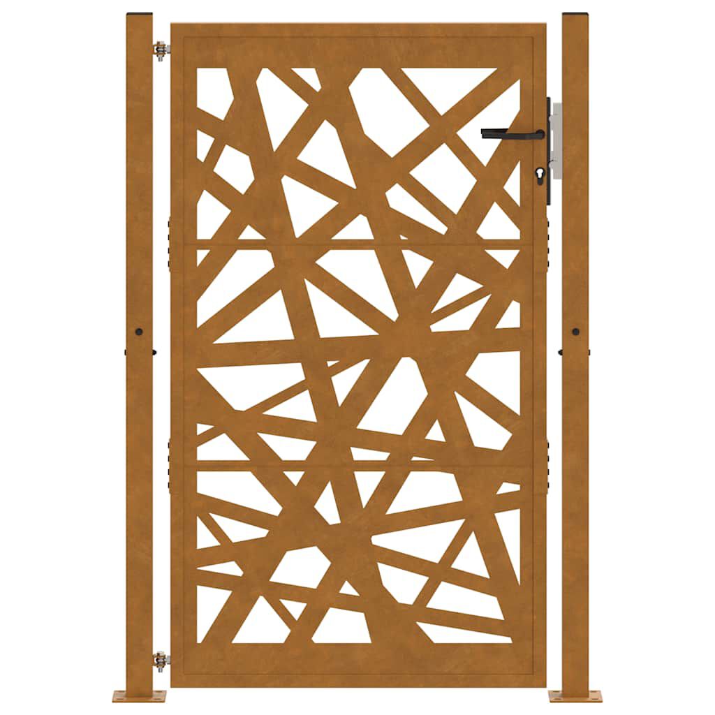 vidaXL Πύλη κήπου 105x155 cm από καιρικό χάλυβα Light Design