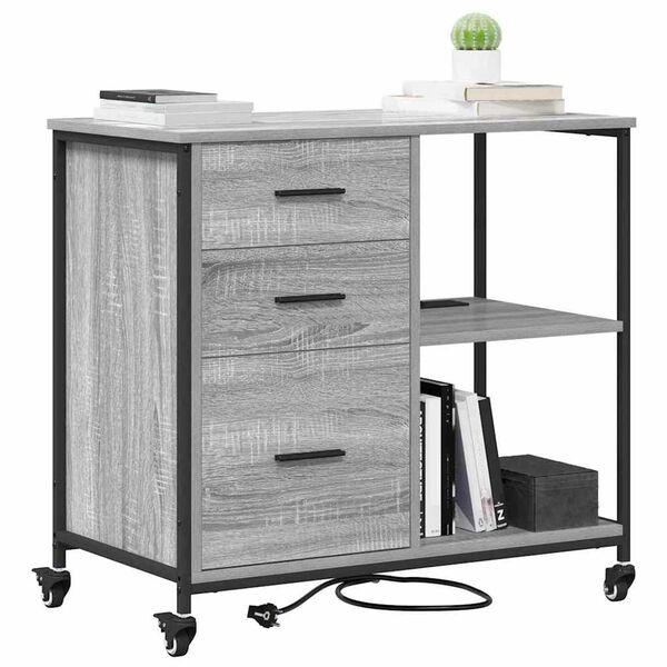 vidaXL Γραφείο Ντουλάπι Γκρι sonoma 76 x 41 x 72 cm Επεξεργασμένο ξύλο