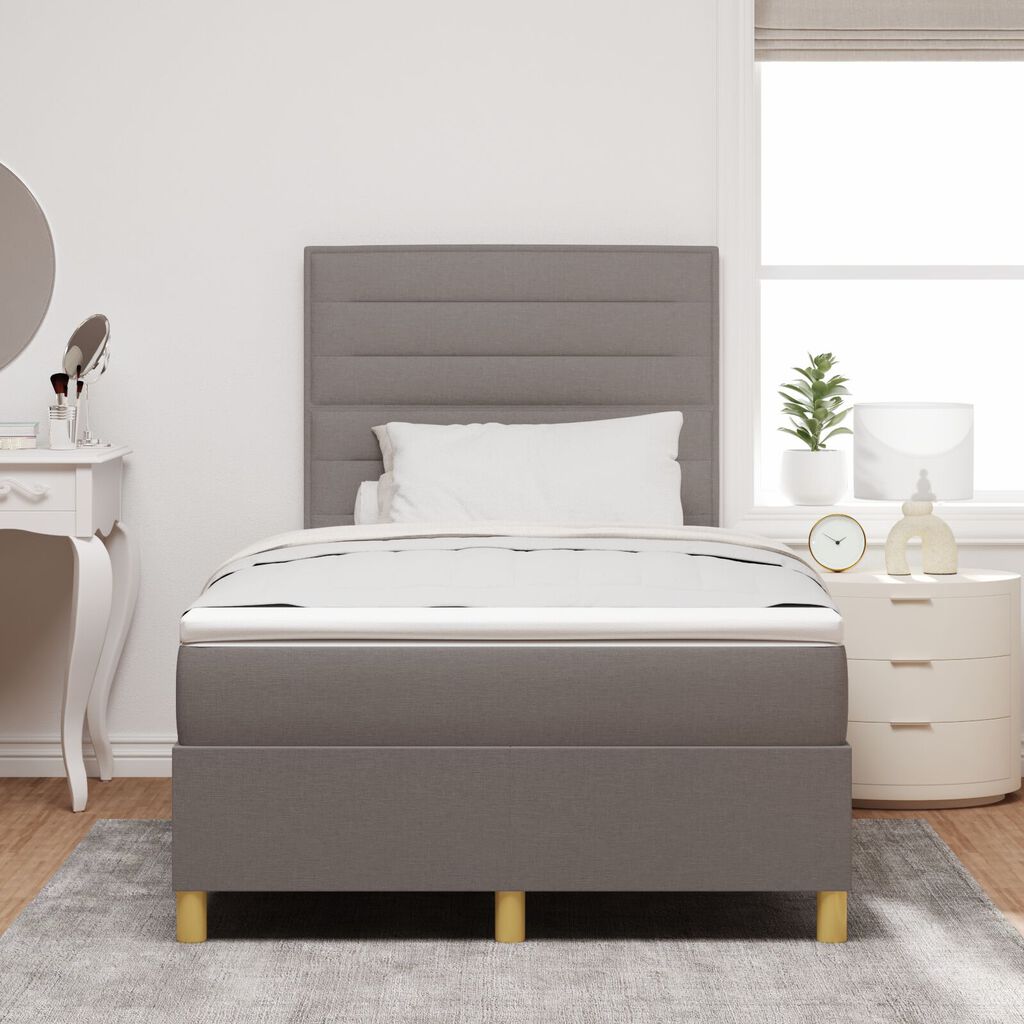 vidaXL Κρεβάτι Box Spring με Στρώμα & LED Ταούπ 120x200 εκ Υφασμάτινο