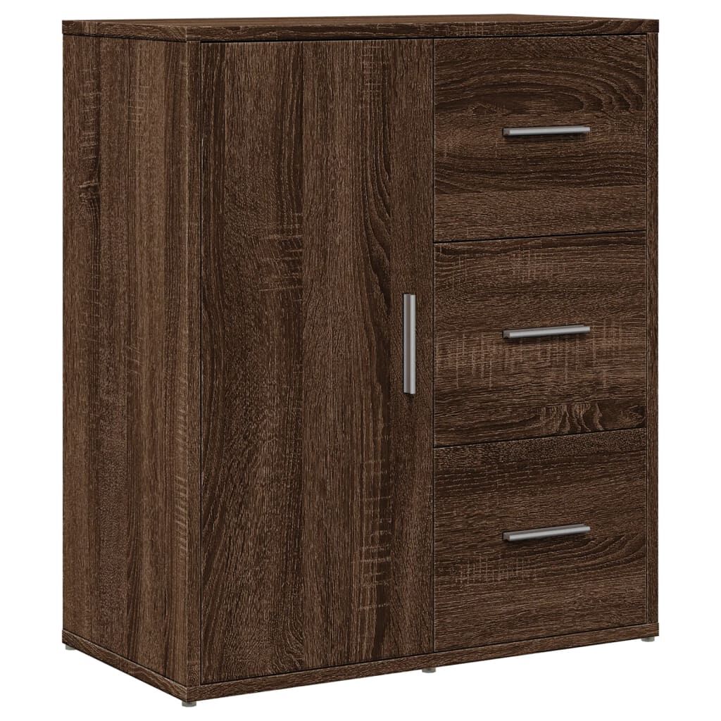 vidaXL Βοηθητικά Ντουλάπια 2 τεμ. Καφέ Δρυς 60x31x70εκ. Επεξεργ. Ξύλο
