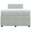 vidaXL Κρεβάτι Boxspring με Στρώμα Ανοιχτό Γκρι 120x190 εκ. Βελούδινο