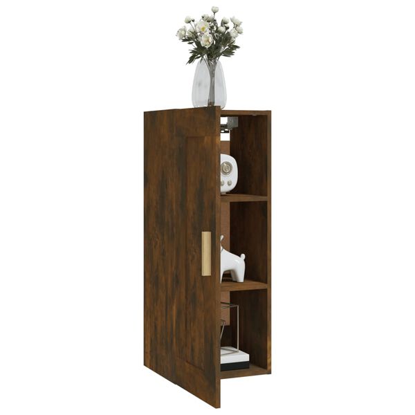 vidaXL Ντουλάπι Τοίχου Καπνιστή Δρυς 35x34x90 εκ. Επεξεργασμένο Ξύλο