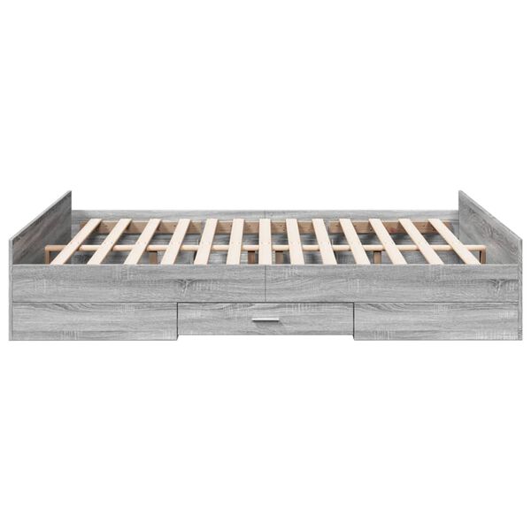 vidaXL Πλαίσιο Κρεβατιού με συρτάρια Γκρι sonoma 160x200εκ. Επεξ. Ξύλο