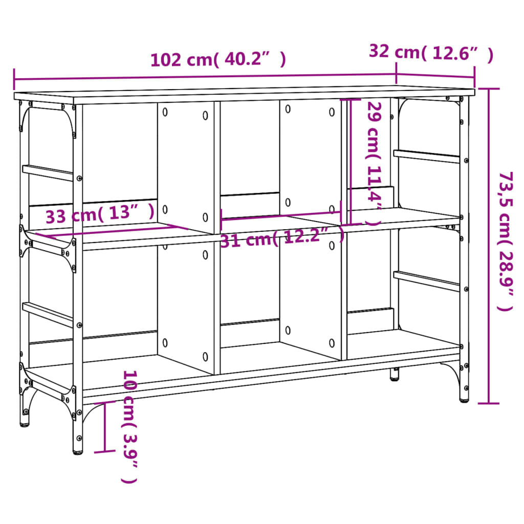 vidaXL Συρταριέρα Sonoma Δρυς 102 x 32 x 73,5 εκ. Επεξεργασμένο Ξύλο