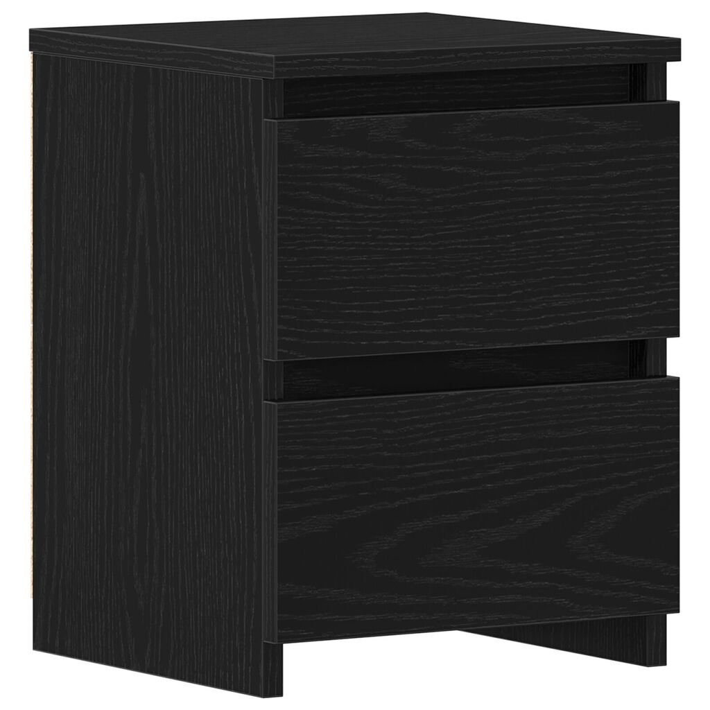 κομοδίνο vidaXL με συρτάρια Μαύρος Δρυς 30x30x40 εκ