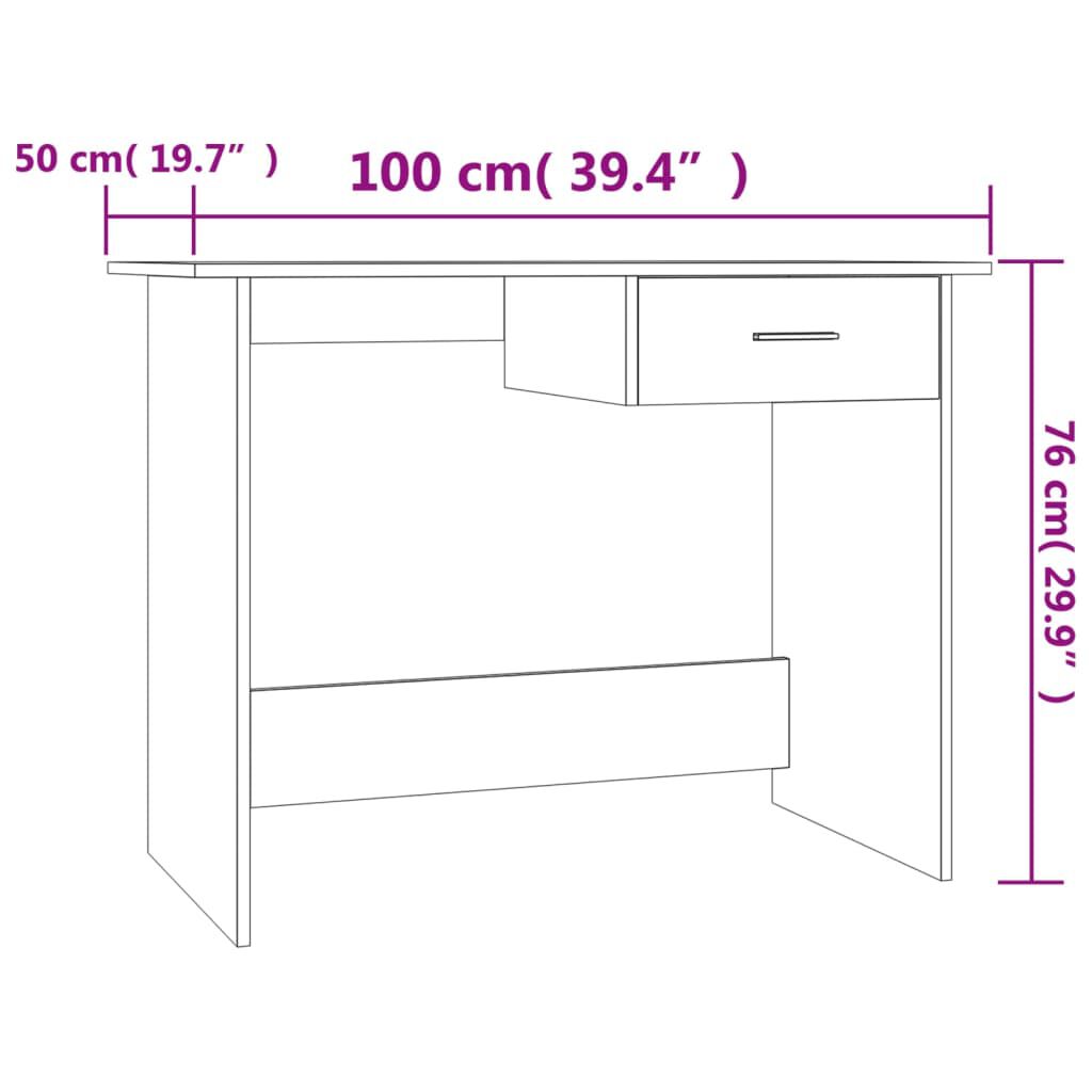 vidaXL Γραφείο Γκρι Σκυροδέματος 100 x 50 x 76 εκ. από Επεξ. Ξύλο
