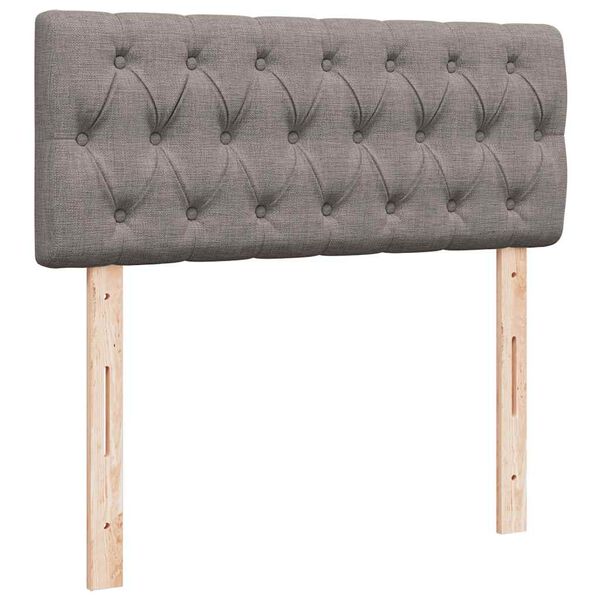 vidaXL Κρεβάτι Boxspring με Στρώμα Taupe 120x190 εκ. Υφασμάτινο