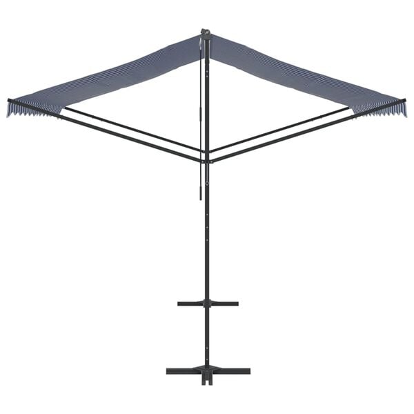 vidaXL Τέντα Μεταφερ. με Βραχίονες Μπλε/Λευκή 300x300 εκ Ύφασμα/Ατσάλι