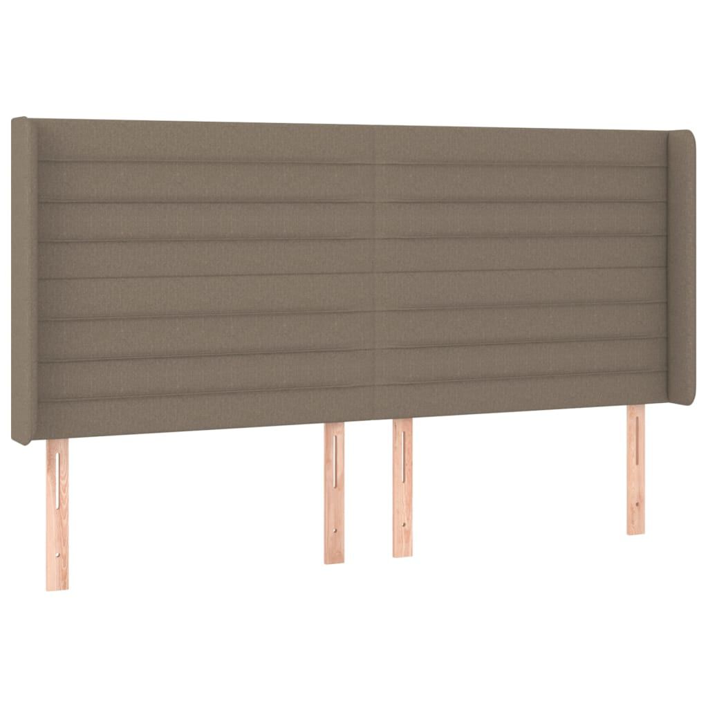 vidaXL Κρεβάτι Boxspring με Στρώμα & LED Taupe 200x200 εκ. Υφασμάτινο