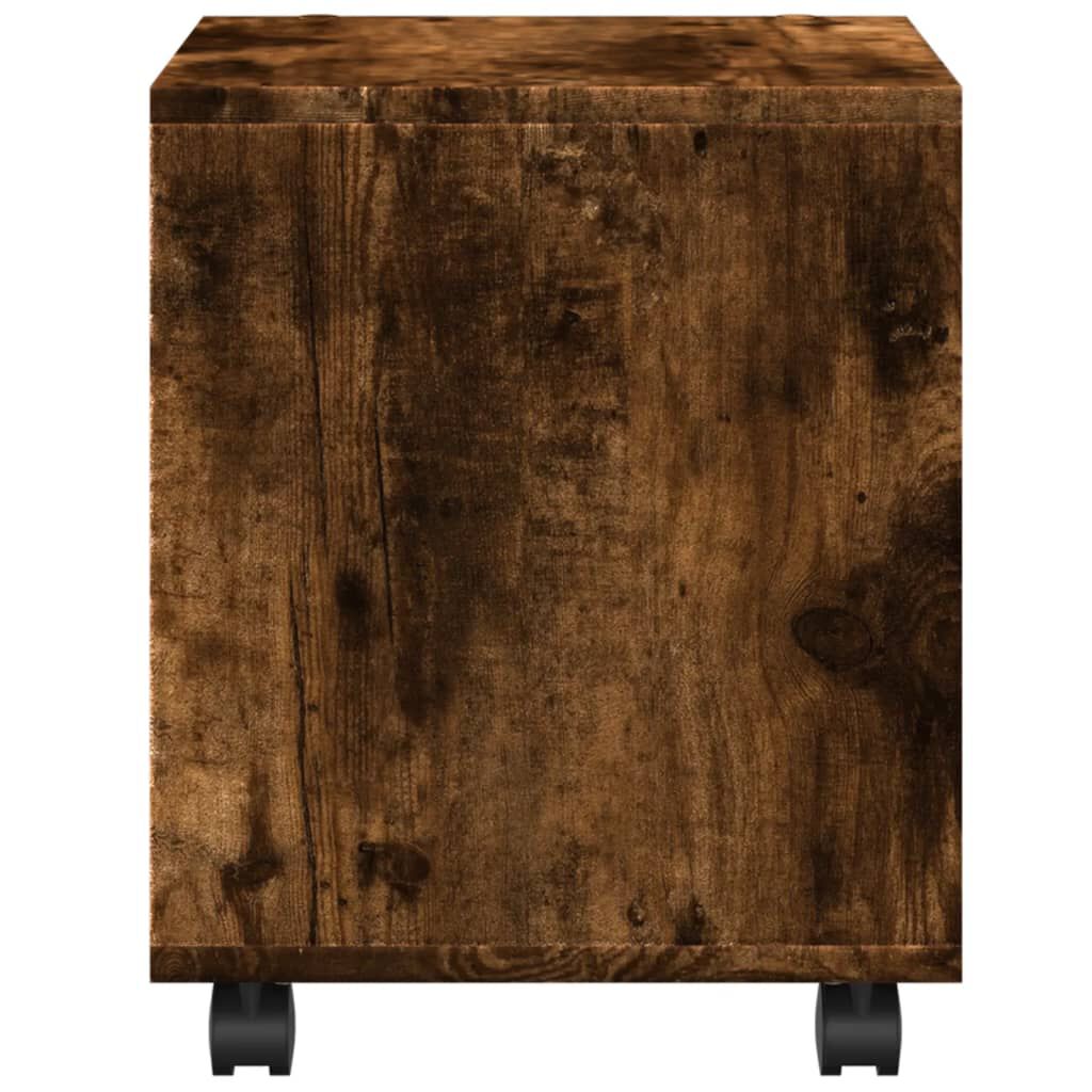 vidaXL Ντουλάπι Με Ροδάκια Καπνιστή Δρυς 37x33x42,5 εκ. Επεξ. Ξύλο