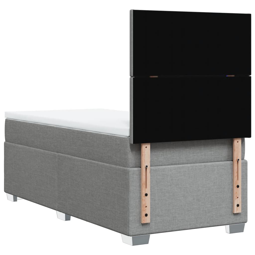 vidaXL Κρεβάτι Boxspring με Στρώμα Ανοιχτό Γκρι 80x200 εκ. Υφασμάτινο