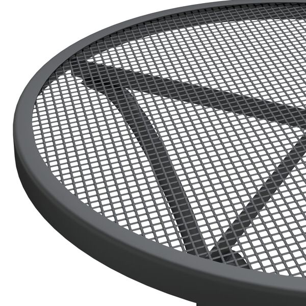 vidaXL Τραπέζι Κήπου Ανθρακί Ø60 x 72 εκ. από Εκτεταμένο Μεταλ. Πλέγμα