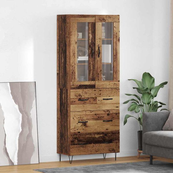 vidaXL Highboard &Pi;&alpha;&lambda;&iota;ό &Xi;ύ&lambda;&omicron; 69,5 x 34 x 90 &epsilon;&kappa;. &Epsilon;&pi;&epsilon;&xi;&epsilon;&rho;&gamma;&alpha;&sigma;&mu;έ&nu;&omicron; &xi;ύ&lambda;&omicron;