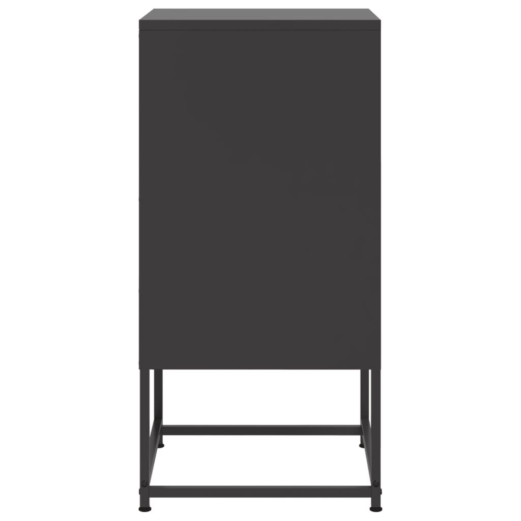 vidaXL Κομοδίνο Μαύρο 36x39x78 εκ. από Χάλυβα