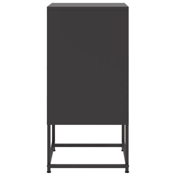 vidaXL Κομοδίνο Μαύρο 36x39x78 εκ. από Χάλυβα
