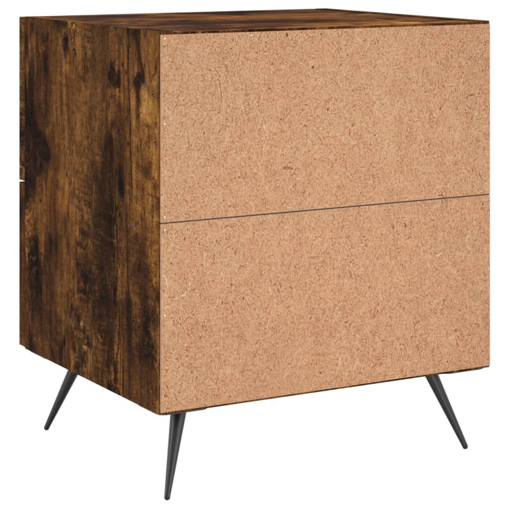 vidaXL Κομοδίνο Καπνιστή Δρυς 40 x 35 x 47,5 εκ. από Επεξεργ. Ξύλο