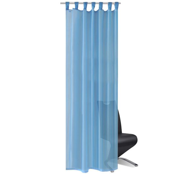 Τιρκουάζ ημιδιαφανής κουρτίνα 140 x 175 cm 2 τμχ