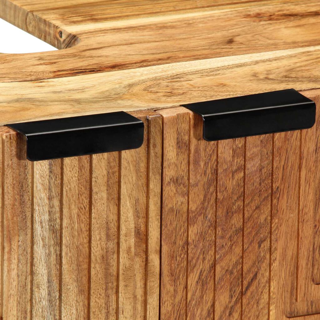 vidaXL Πλαϊνό Γραφείο 3 pcs Καφέ 60 x 33 x 75 cm Μασίφ ξύλο ακακίας