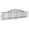 vidaXL Συρματοκιβώτια Τοξωτά 2 τεμ. 200x30x40/60 εκ. Γαλβαν. Ατσάλι