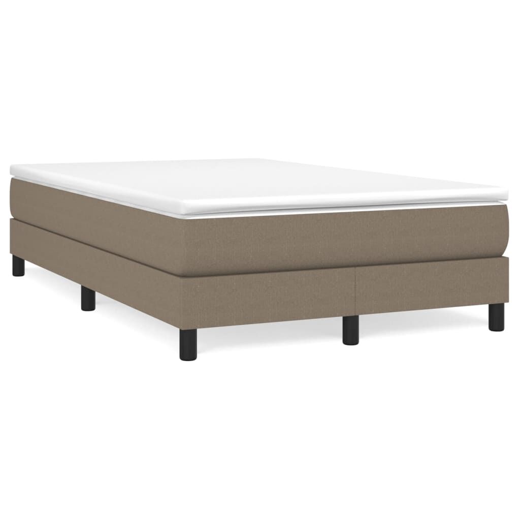 vidaXL Κρεβάτι Boxspring με Στρώμα Taupe 120x190 εκ. Υφασμάτινο