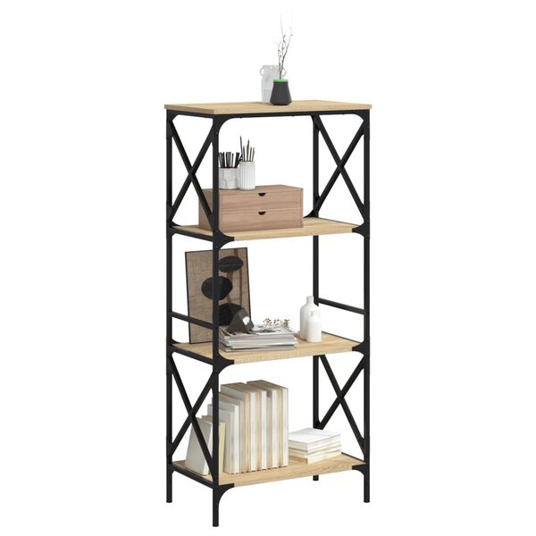 vidaXL Βιβλιοθήκη 4 Επιπέδων Sonoma Δρυς 59x35x132 εκ. Επεξεργ. Ξύλο