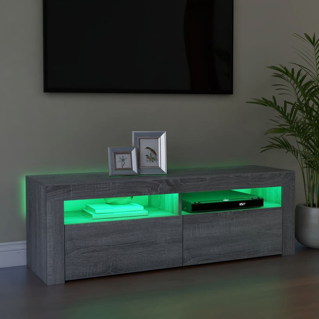 vidaXL Έπιπλο Τηλεόρασης με LED Γκρι Sonoma 120x35x40 εκ.