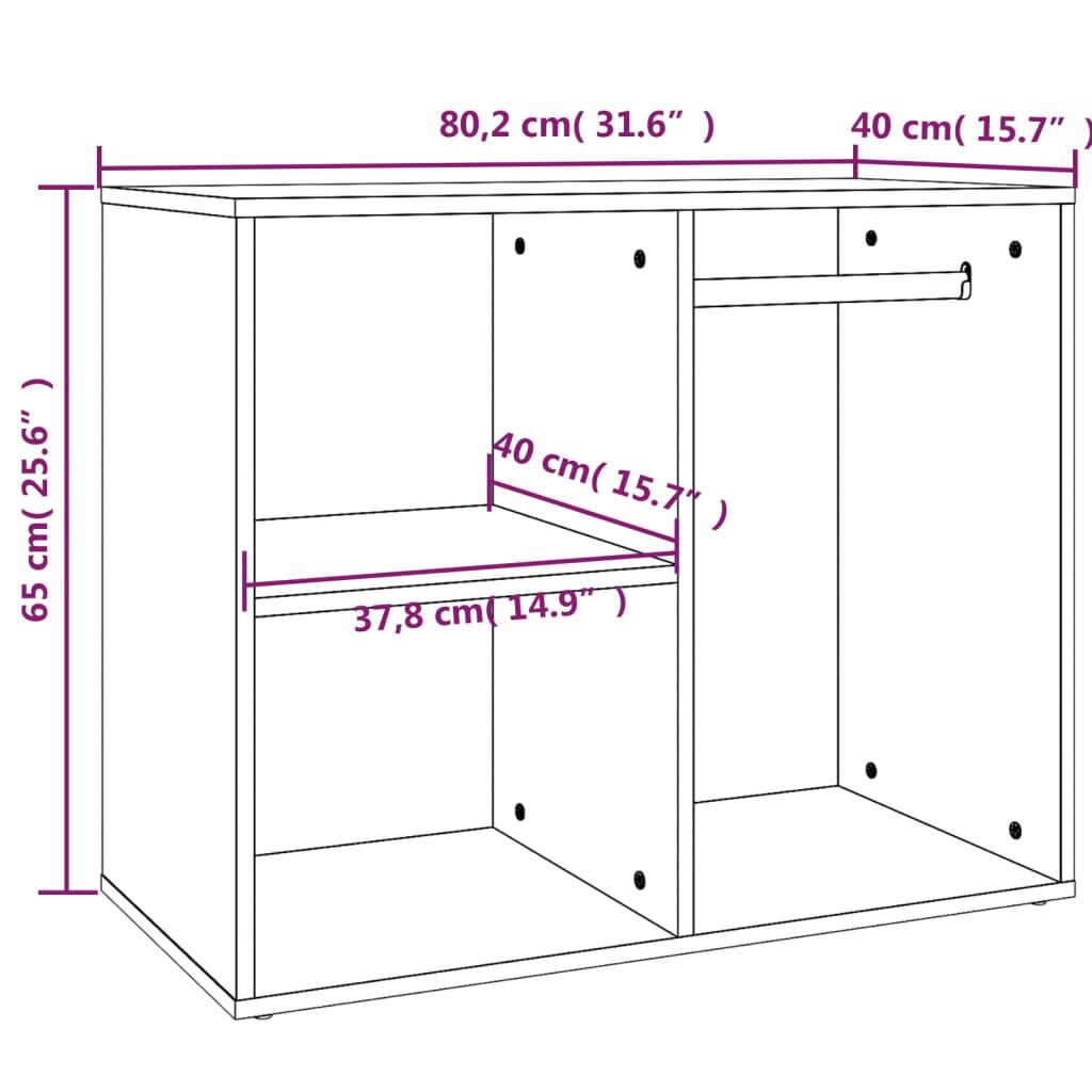 vidaXL Ντουλάπι Γυαλιστερό Λευκό 80 x 40 x 65 εκ. Επεξεργασμένο Ξύλο