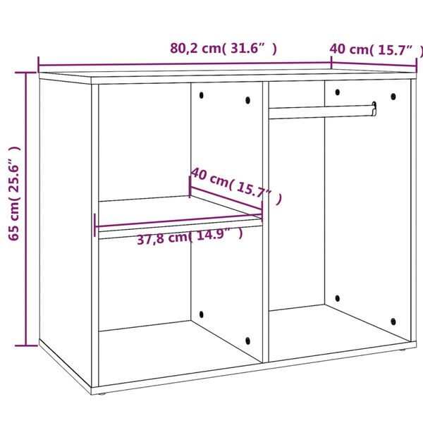 vidaXL Ντουλάπι Γυαλιστερό Λευκό 80 x 40 x 65 εκ. Επεξεργασμένο Ξύλο