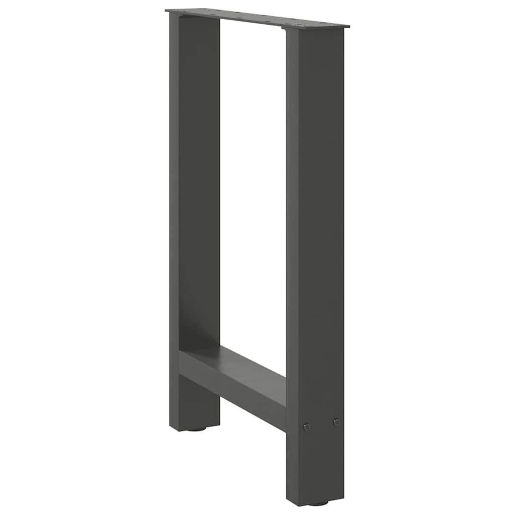 vidaXL Πόδια Τραπεζαρίας Ανθρακί 2 τεμ. 50x(72-73) εκ. Ατσάλι