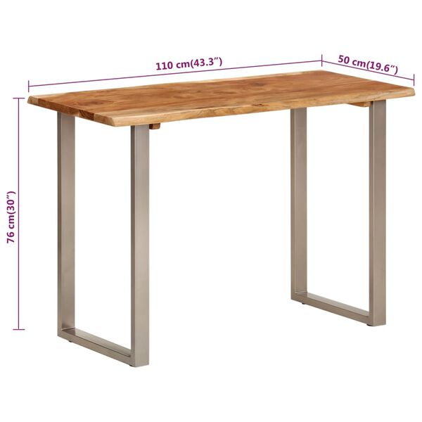 vidaXL Τραπεζαρία 110 x 50 x 76 εκ. από Μασίφ Ξύλο Ακακίας