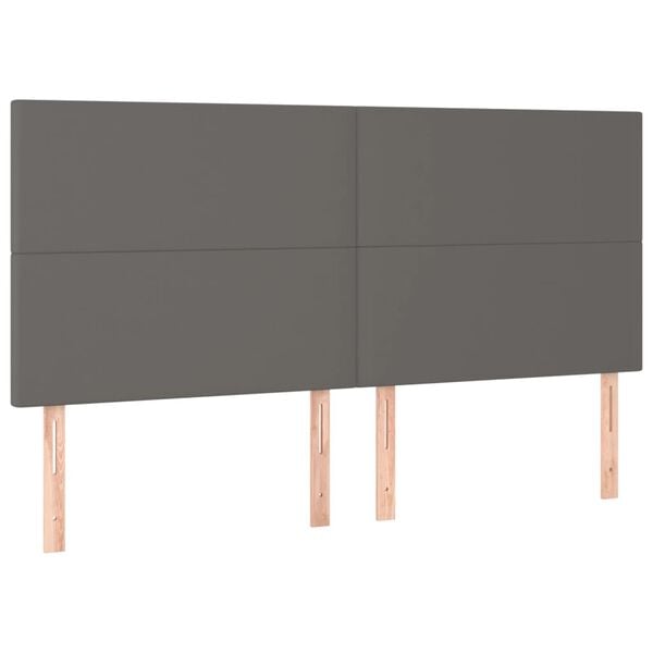 vidaXL Πλαίσιο Κρεβατιού με Κεφαλάρι Γκρι 180x200 εκ. Συνθετικό Δέρμα